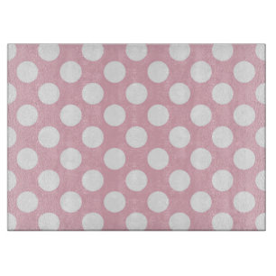 Pinkfarbene Polka-Punkte, Polka-Punktmuster, Punkt Schneidebrett