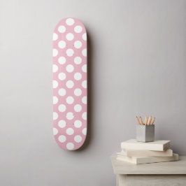 Pinkfarbene Polka-Punkte, Polka-Punktmuster, Punkt Skateboard