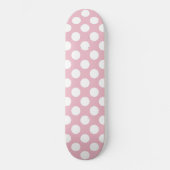 Pinkfarbene Polka-Punkte, Polka-Punktmuster, Punkt Skateboard (Vorderseite)