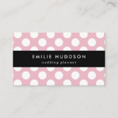 Pinkfarbene Polka-Punkte, Polka-Punktmuster, Punkt Visitenkarte (Vorderseite)