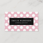 Pinkfarbene Polka-Punkte, Polka-Punktmuster, Punkt Visitenkarte (Vorderseite)