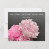 Pinkfarbene Ponys mit Textfläche Save The Date (Rückseite)