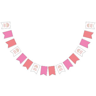 Pinkfarbene Regenbogen-Geburtstagsbanner – benutze Wimpelkette