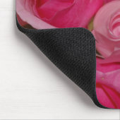 Pinkfarbene Rosen-Mausunterlage Mousepad (Ecke)