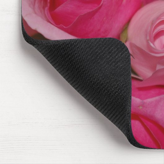 Pinkfarbene Rosen-Mausunterlage Mousepad (Ecke)