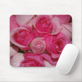 Pinkfarbene Rosen-Mausunterlage Mousepad (Mit Mouse)
