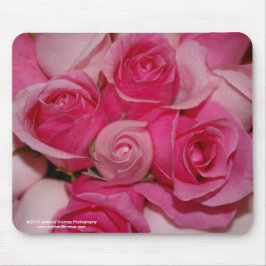 Pinkfarbene Rosen-Mausunterlage Mousepad