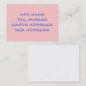 Pinkfarbene, solide Visitenkarte (Vorne/Hinten)