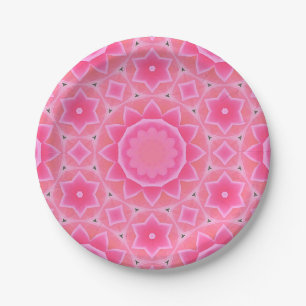 Pinkfarbene Sonne und Sterne Baby Girl Mosaik Must Pappteller