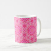 Pinkfarbene Sonne und Sterne Mädchen-Mosaikmuster Kaffeetasse (VorderseiteRechts)