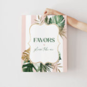 Pinkfarbene Streifen Palmstrand Gefälligkeiten neh Poster