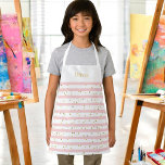 Pinkfarbene Streifen und Punkte mit Name oder Mono Schürze<br><div class="desc">Ein lustiges Muster für Mädchen mit waagerechten rosa und weißen Streifen mit goldenen Punkten verstreut,  macht dies zu einer niedlichen Wahl in Schürze. Eine Textvorlage im oberen Teil des Designs Zauber Ihren Namen oder einen anderen gewünschten Text. Personalisieren Sie einfach den Beispieltext nach Ihren Wünschen.</div>