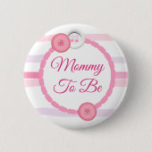 Pinkfarbene Tasten Mommy wird Baby Shower Button (Vorderseite)