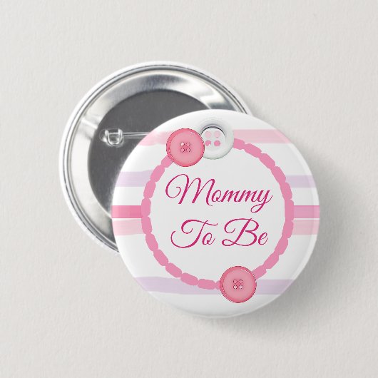 Pinkfarbene Tasten Mommy wird Baby Shower Button (Vorne & Hinten)