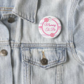 Pinkfarbene Tasten Mommy wird Baby Shower Button (Beispiel)