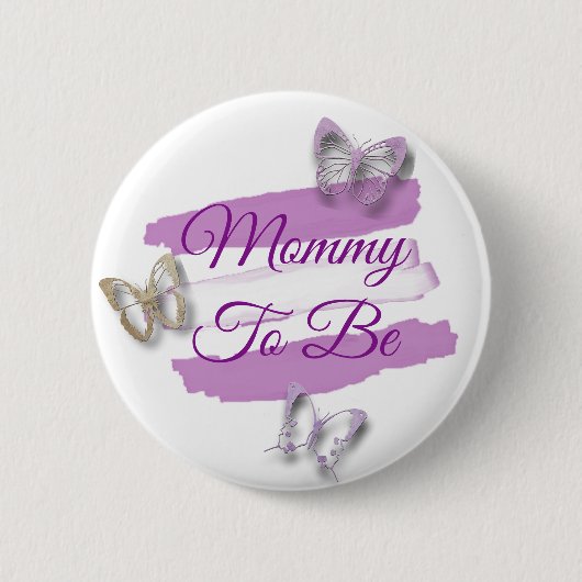 Pinkfarbene Tasten Mommy wird Baby Shower Button (Vorderseite)