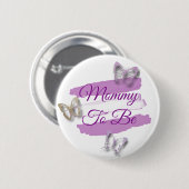 Pinkfarbene Tasten Mommy wird Baby Shower Button (Vorne & Hinten)