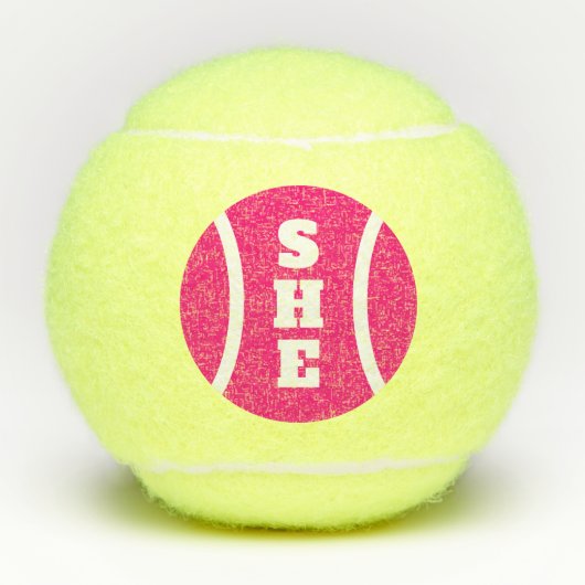 Pinkfarbene Tennisbälle aus Monogramm, Geschenk fü (Vorderseite)