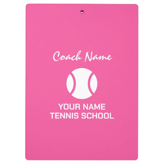 Pinkfarbene Tennishalle für Trainer oder Kapitän Klemmbrett (Rückseite)