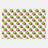 💟 Pinkfarbene Tennismotive auf Packpapier Geschenkpapier Set (Vorderseite 2)