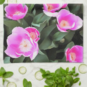 Pinkfarbene Tulpen von Istanbul Geschirrtuch (Gefaltet)