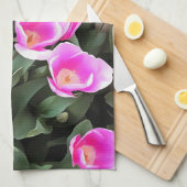 Pinkfarbene Tulpen von Istanbul Geschirrtuch (Viertel Falte)
