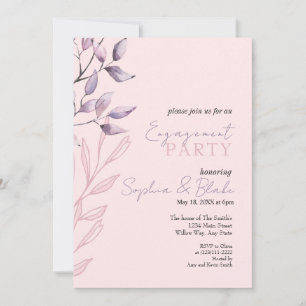 Pinkfarbene und Lila Pink-Engagement-Partei Einladung