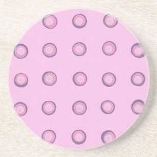Pinkfarbene und Lila Polka-Punkte auf rosa Unterse Getränkeuntersetzer