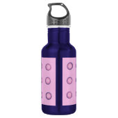 Pinkfarbene und Lila Polka-Punkte auf Trinkflasche (Rückseite)