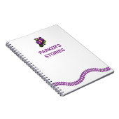 Pinkfarbene und Lila Spielzeugspass-Geschichten Notizblock (Rechte Seite)