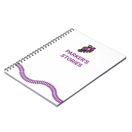 Pinkfarbene und Lila Spielzeugspass-Geschichten Notizblock (Linke Seite)