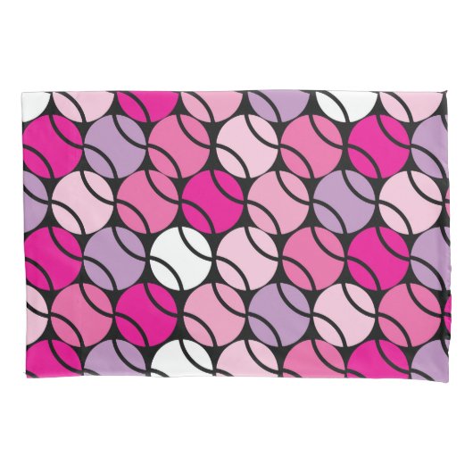 🎾 Pinkfarbene und lila Tennisbälle Kissenbezug (Vorderseite)