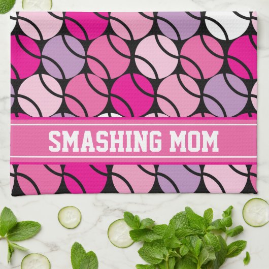 🎾 Pinkfarbene und lila Tennisbälle mit anfänglich Geschirrtuch (Gefaltet)