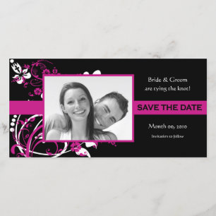 Pinkfarbene und schwarze BlumenSave the Date Save The Date