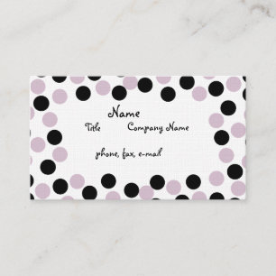 Pinkfarbene und schwarze Polka Dot Business Card Visitenkarte