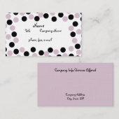 Pinkfarbene und schwarze Polka Dot Business Card Visitenkarte (Vorne/Hinten)
