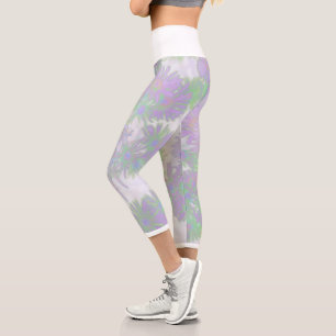Pinkfarbene, violette Blumen Leggings