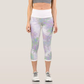 Pinkfarbene, violette Blumen Leggings (Vorderseite)