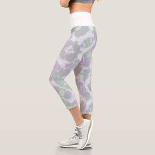 Pinkfarbene, violette Blumen Leggings