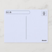 Pinkfarbene Wildblume über blaues Zitat verschiebe Postkarte (Rückseite)