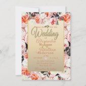 Pinkfarbene Zangenbäume und Eukalyptus-Blätter Bou Einladung (Vorderseite)