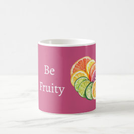 Pinkfarbene Zitrusfrucht Be Fruity Kaffeetasse