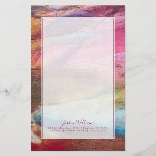 Pinkfarbener Ausdruck Briefpapier (Vorderseite)