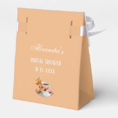 Pinkfarbener Blumenpfirsich Whimsikaler Tee Brautp Geschenkschachtel (Rückseite)