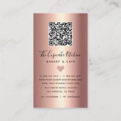 Pinkfarbener Cupcake Glittertropfen QR-Code Bakery Visitenkarte (Rückseite)