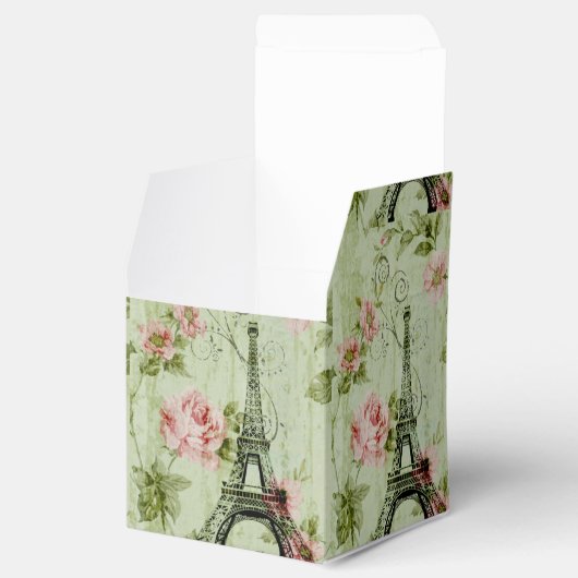 Pinkfarbener Eiffelturm mit zauberhaftem Frühling Geschenkschachtel (Geöffnet)