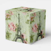 Pinkfarbener Eiffelturm mit zauberhaftem Frühling Geschenkschachtel (Rückseite)