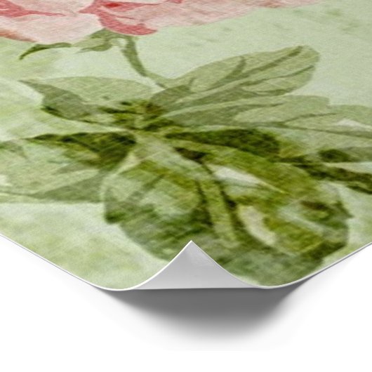 Pinkfarbener Eiffelturm mit zauberhaftem Frühling Poster (Ecke)