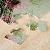 Pinkfarbener Eiffelturm mit zauberhaftem Frühling Puzzle (Seite)