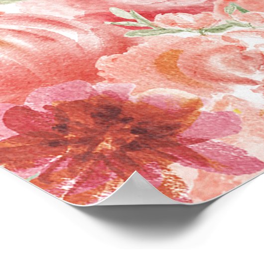 Pinkfarbener Fall des Begrüßungszeichens der Liebe Poster (Ecke)